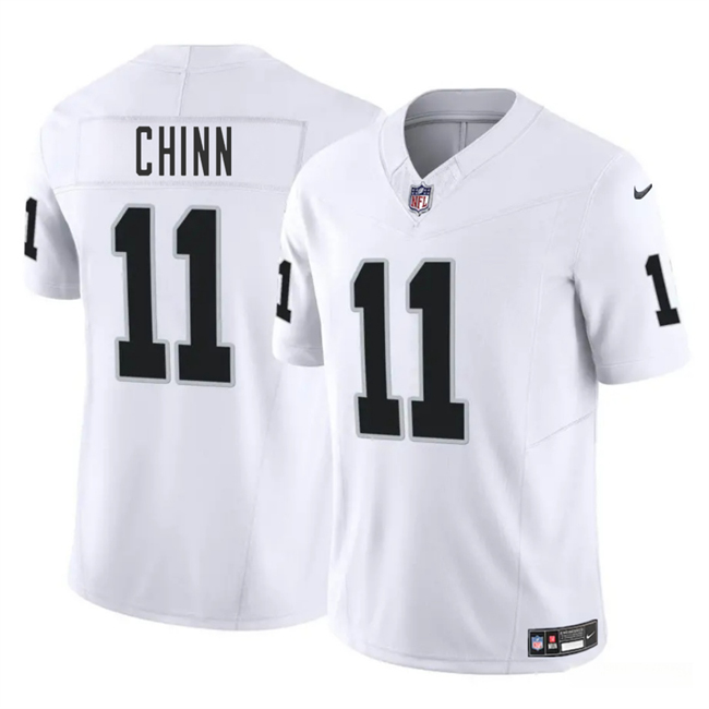 Men's Las Vegas Raiders #11 Jeremy Chinn White 2025 F.U.S.E. Vapor Stitched Football Jersey